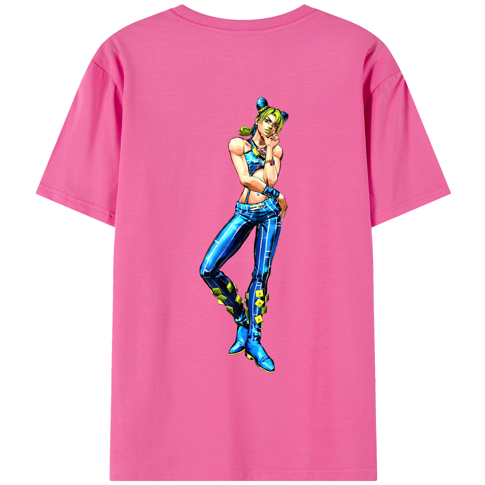 （画像用） "ジョジョの奇妙な冒険 くうじょう ジョリーン JoJo's Bizarre Adventure Jolyne Cujoh " レディース半袖Tシャツ(バックプリント)